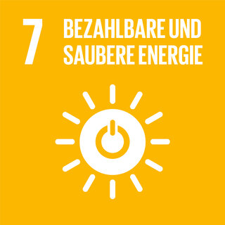 Das Bild zeigt ein Symbol für bezahlbare und saubere Energie. Die gelbe Farbe und das Sonnen-Icon betonen Nachhaltigkeit und Umweltbewusstsein.